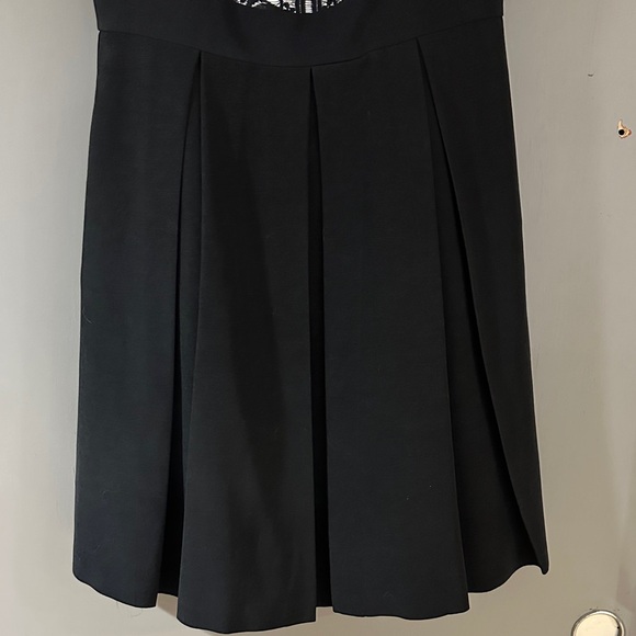 Black White Lace Panel Dress Sleeveless Fit & Flare Mini - Picture 5 of 8